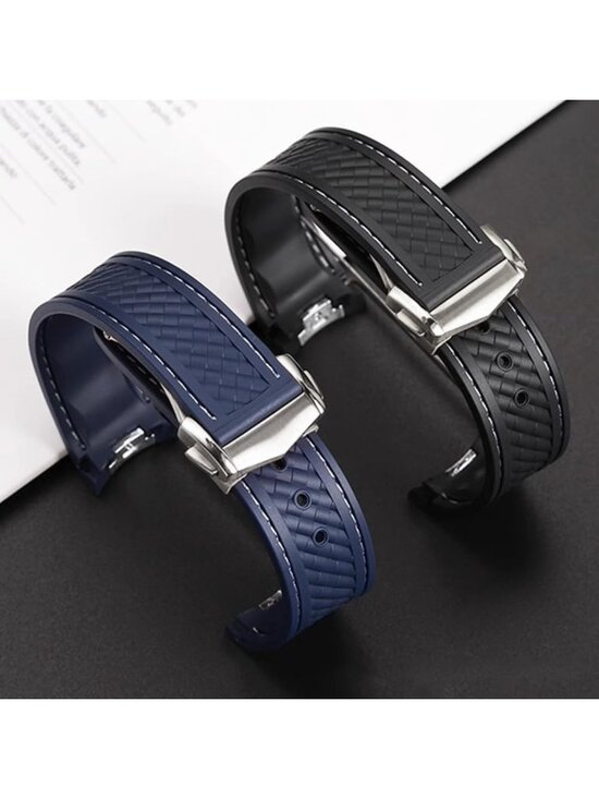 20mm Silicone Rubber Watch Band for Steel Buckle - Unisex Replacement Strap